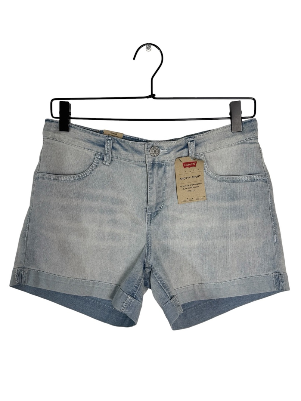NWT Levi's Girls Shorty Short Light Wash Denim 14 1/2 Plus